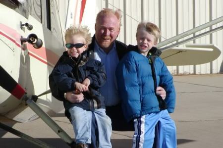 A windy day with my grandsons!