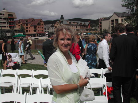 At Carrie Anne's weddingin Breckenridge, CO