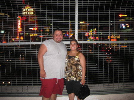 Juvy and I on the strip in Vegas:)