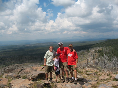 Chris and the boys in Yellowstone backcountry