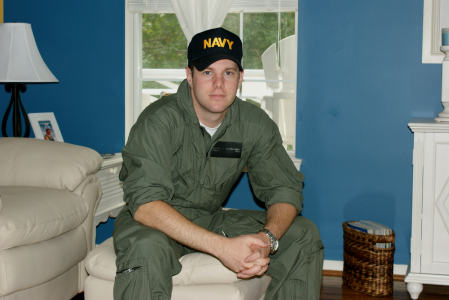 Dan in his flight suit.