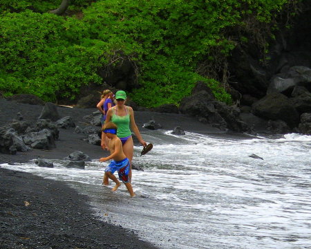 Black sand beach near Hana, Maui-2007