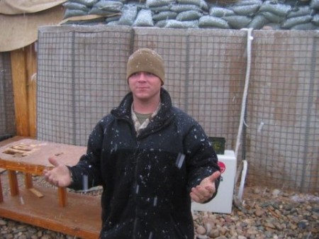 Ricky in Iraq (yes that's snow) 2008