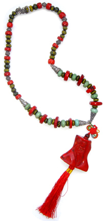 Necklace with Carved Coral Chunk