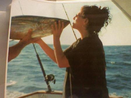 Me kissing my first Albacore.