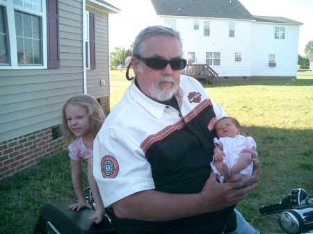 Grandpa with Zoie & Bella