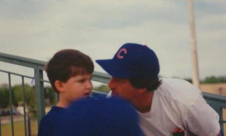 My son and I at a S.A. Missions baseball game