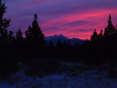 Sunset in front of our home