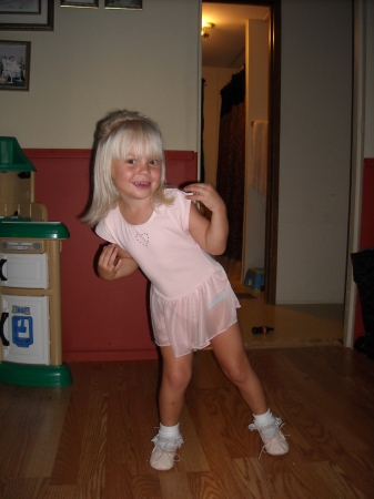 My Grandaughter getting ready for dance class