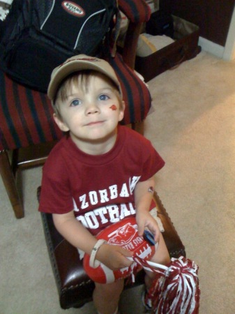 My Grandson at his 1st Tailgate Party 9-5-09