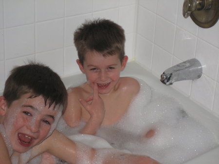 Our boys at bath time