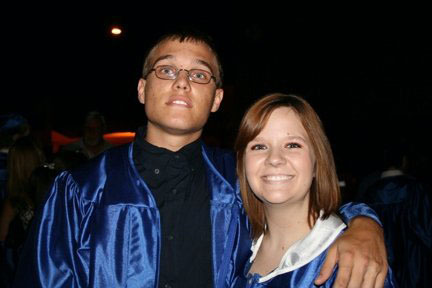 Kristen with her boyfriend on graduation night