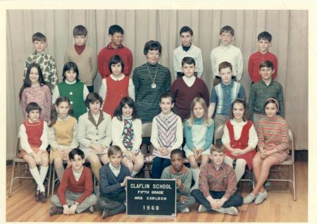 Claflin School Grade 5, Mrs. Carlson, 1967-68