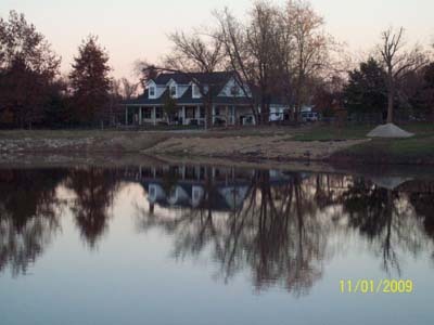 View of house from across new lake