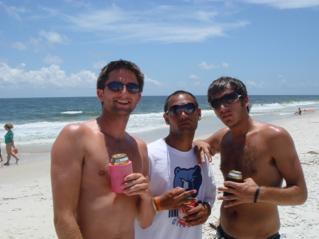 Matt, Ryan, and Andrew in Gulf Shores, 2008