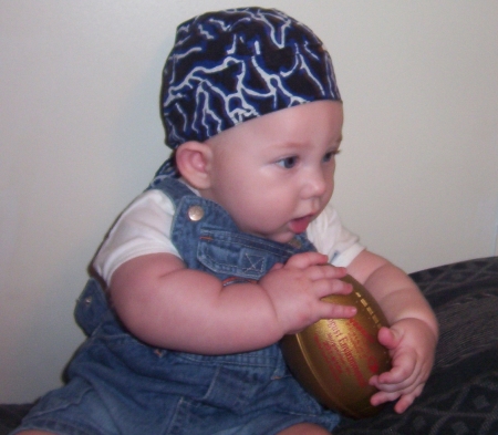 Mommy's little Football Player (5 mo. old)