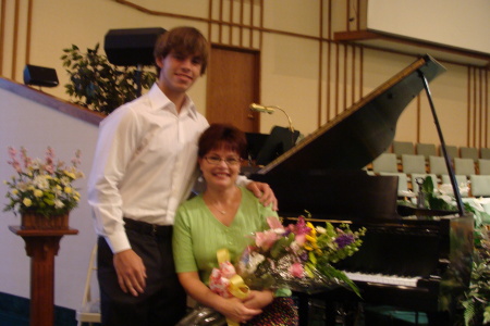 Travis' piano recitasl with Mrs. Lydia