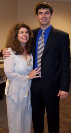 My son Michael and I at my wedding