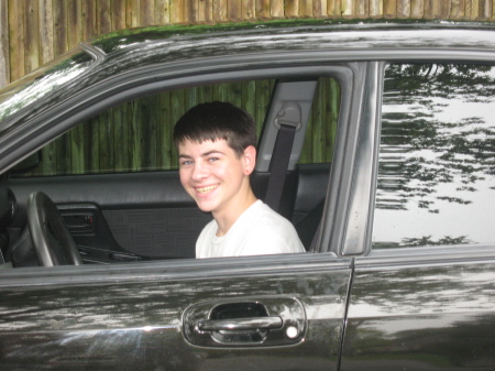 Travis and his new car, Fall 2008