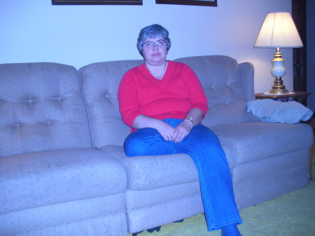 Kathy on couch