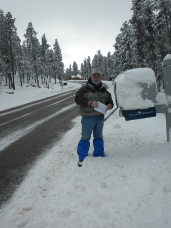 Bill retrieving the frozen mail