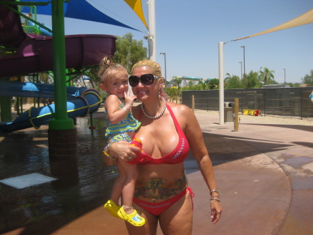 Me and my grandaughter Paige at waterworld.