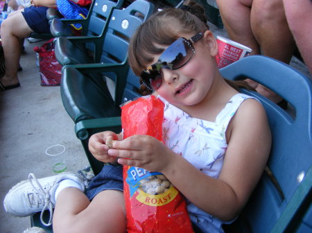 Audrey at the Angel game