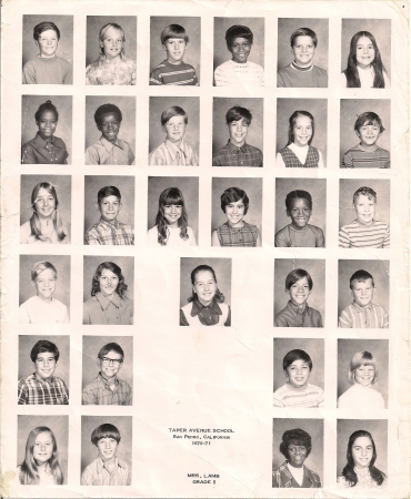 1970-71.  Mrs. Lamb&#39;s 5th Grade Class