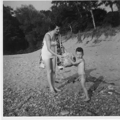 At Pier Cove with my Mom, 1956