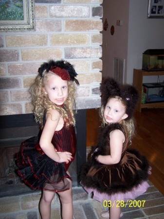 My girls getting ready for the ballet recital
