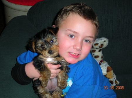James and our new yorkie!