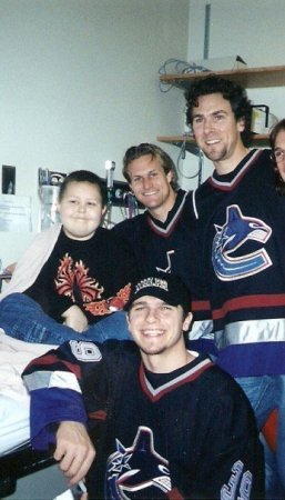 Tanner and the Canucks at Children's Hospital