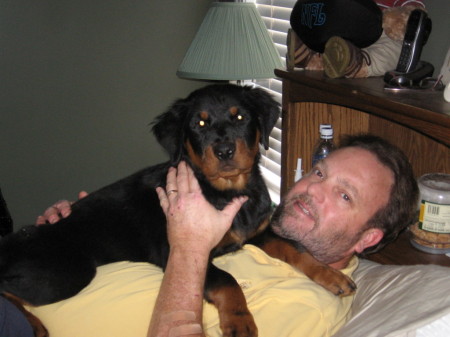 my husband and our baby rott sage