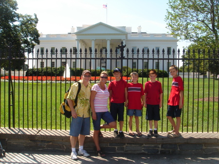 Traci, me and the boys at Barack's house