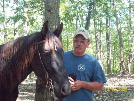 My husband Hotrod and his horse Lucki