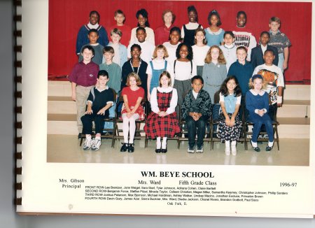 Mrs. Ward's 5th grade class 1996-97