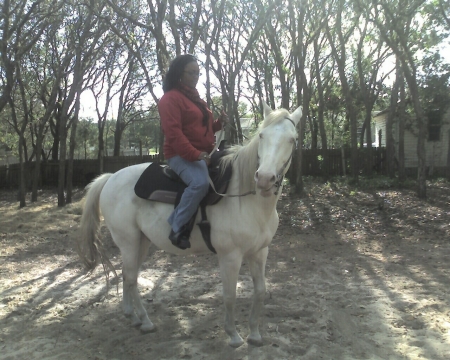 My daugter riding Casper.