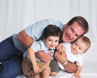 Dad Jeff with Keegan and Corbin.