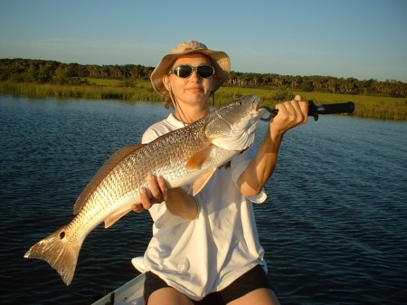 Lisa with a keeper red.