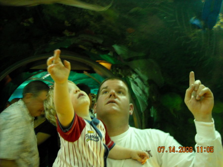My Son Garrett and I at the Aquarium