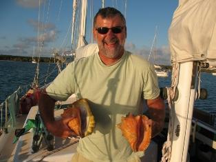 Conch for dinner in the Bahamas