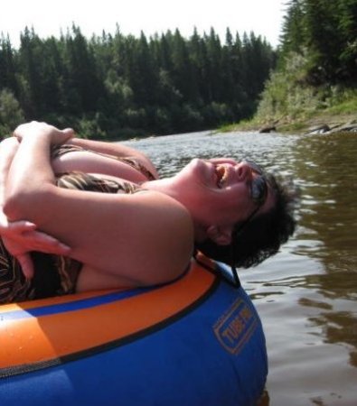 Tubing down the river.