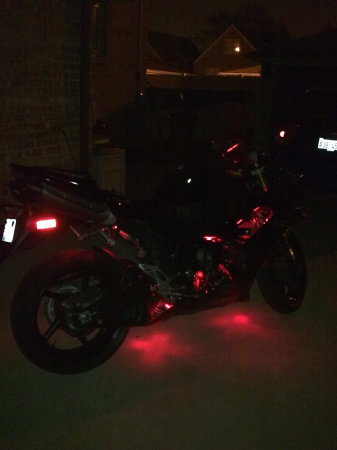 my motorcycle at night