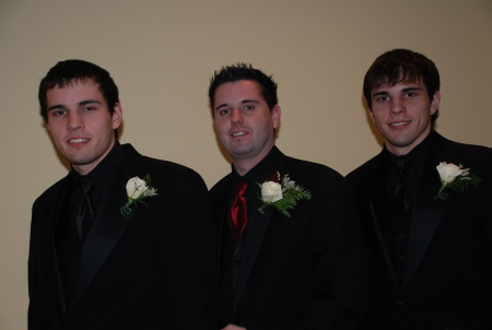 The groom and twins brothers