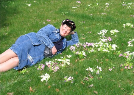 Resting among the flowers