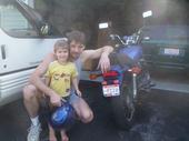 David, Tarrick and his bike.