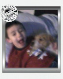 Grandson Mikey and Spunky my dog