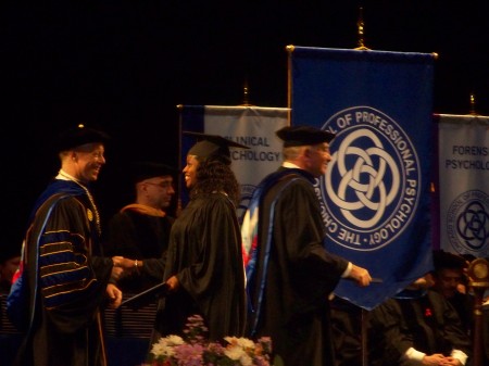 Danielle receiving graduate degree