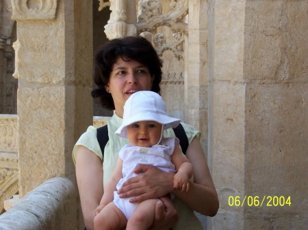 Wife Clara and daughter Melissa Joy in Spain