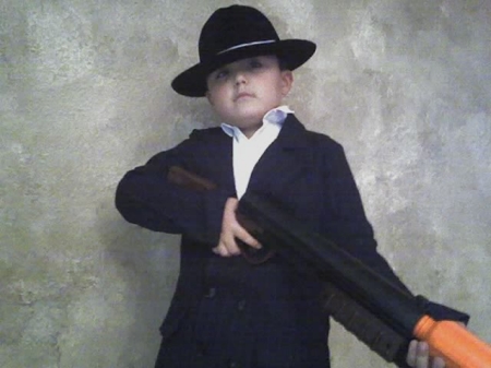 My son dressed up...having fun!